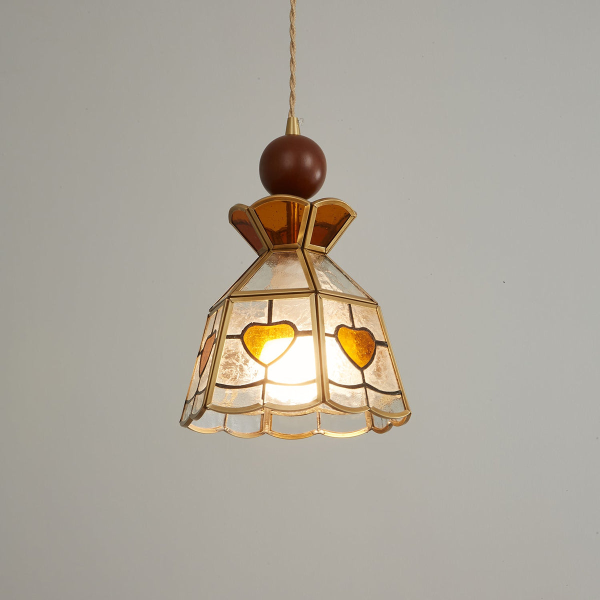 Lampada a sospensione in vetro colorato Tiffany