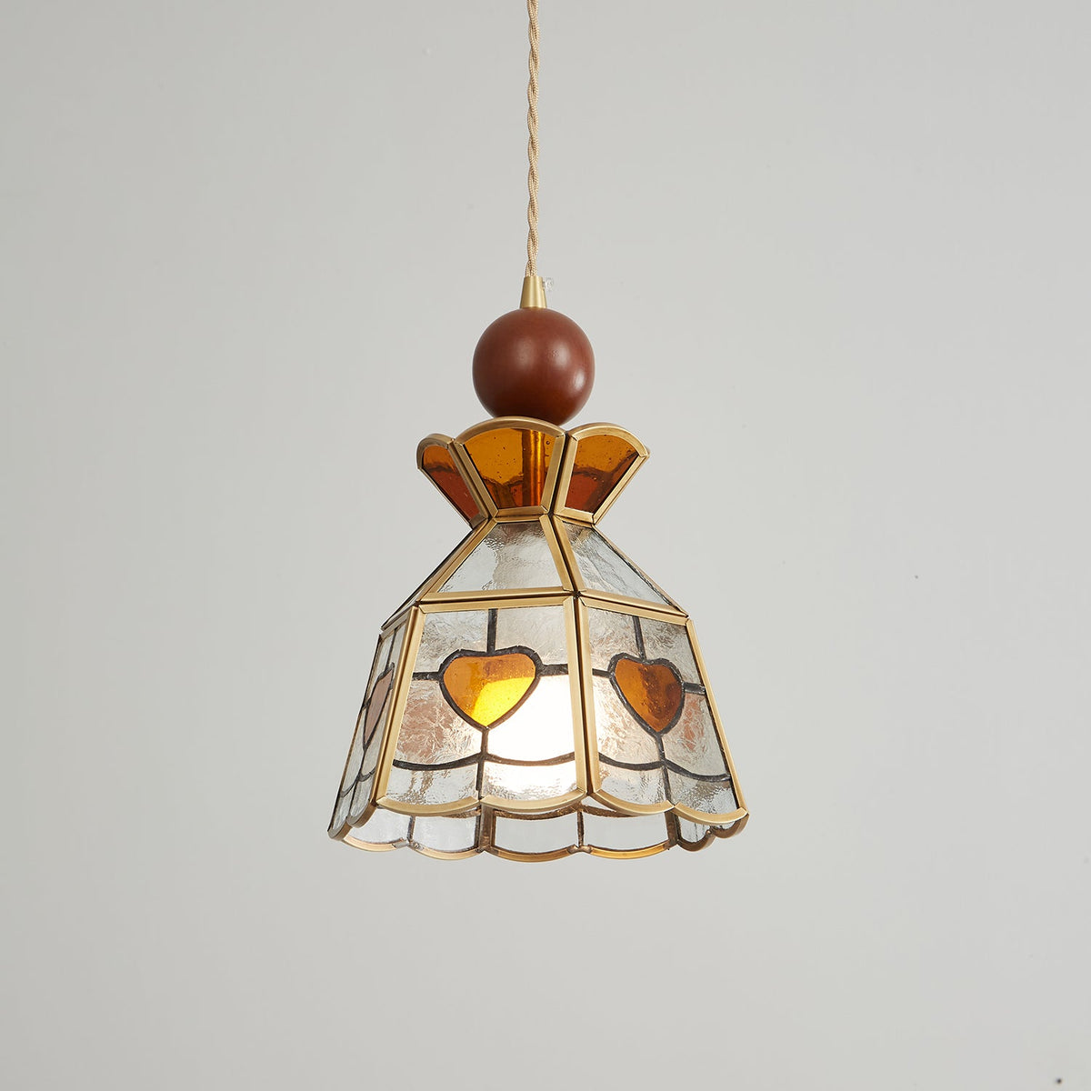 Lampada a sospensione in vetro colorato Tiffany