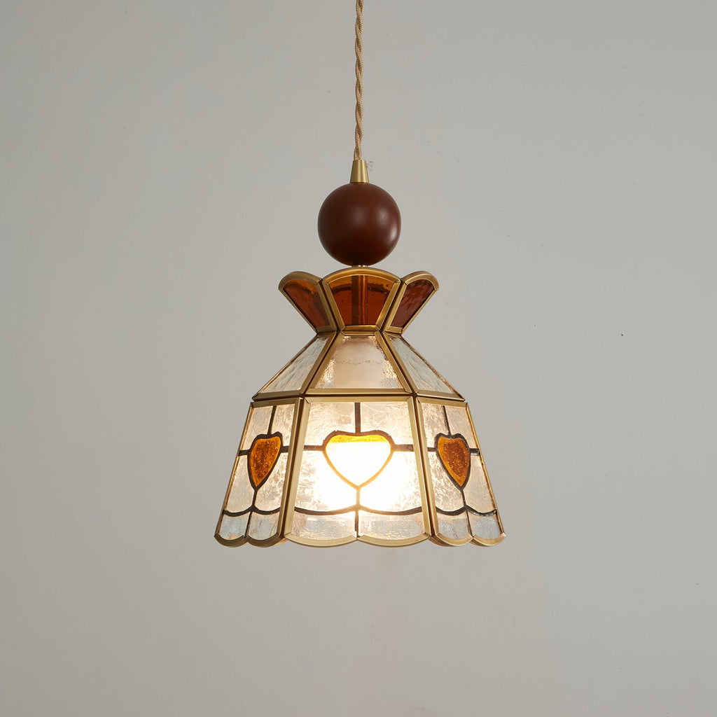 Lampada a sospensione in vetro colorato Tiffany