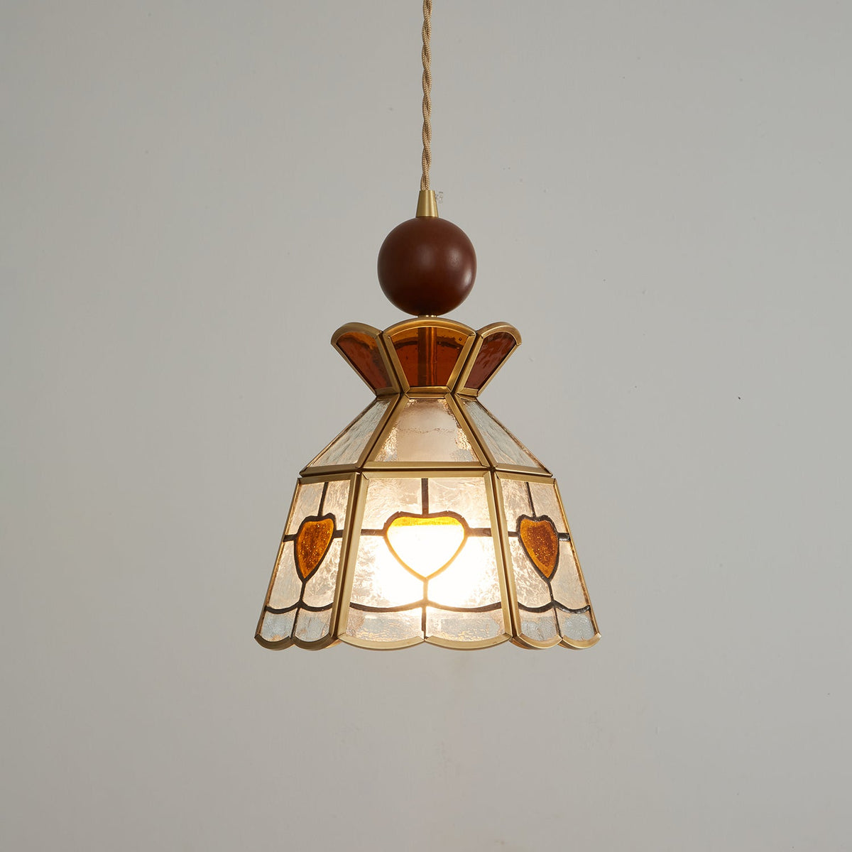 Lampada a sospensione in vetro colorato Tiffany