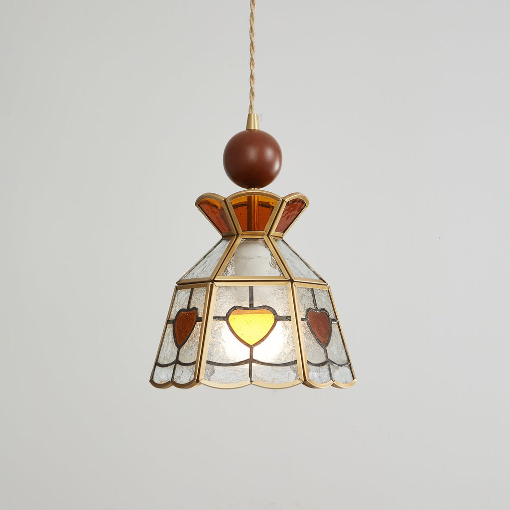 Lampada a sospensione in vetro colorato Tiffany