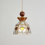 Lampada a sospensione in vetro colorato Tiffany