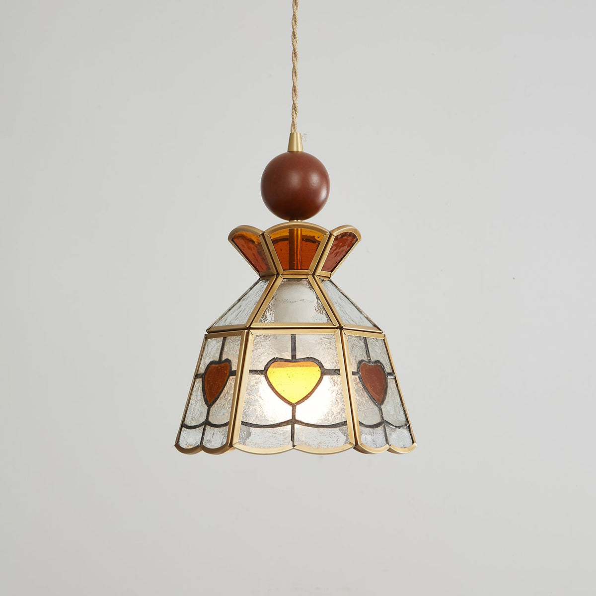 Lampada a sospensione in vetro colorato Tiffany