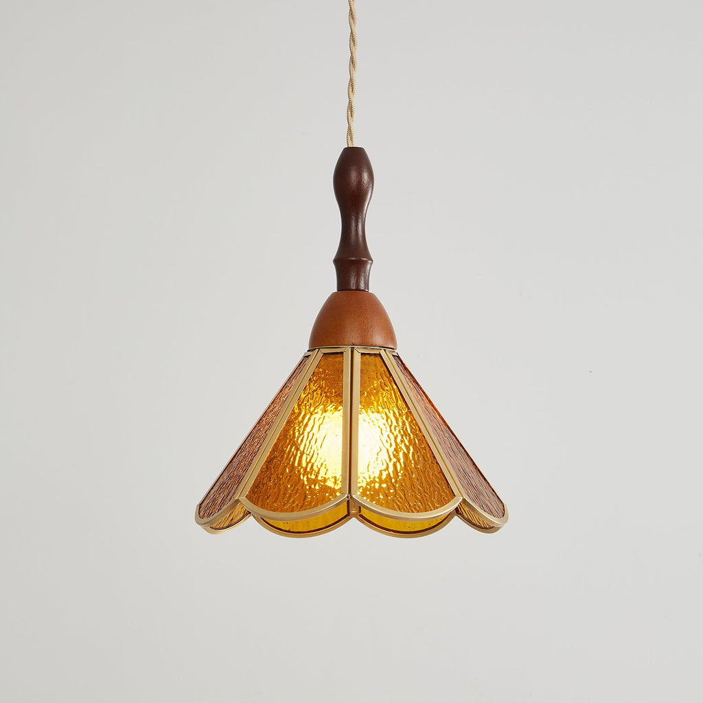 Lampada a sospensione in vetro colorato Tiffany