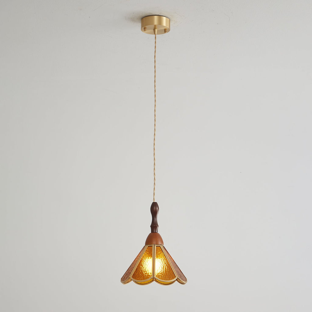 Lampada a sospensione in vetro colorato Tiffany
