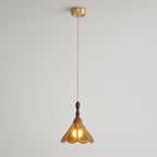 Lampada a sospensione in vetro colorato Tiffany