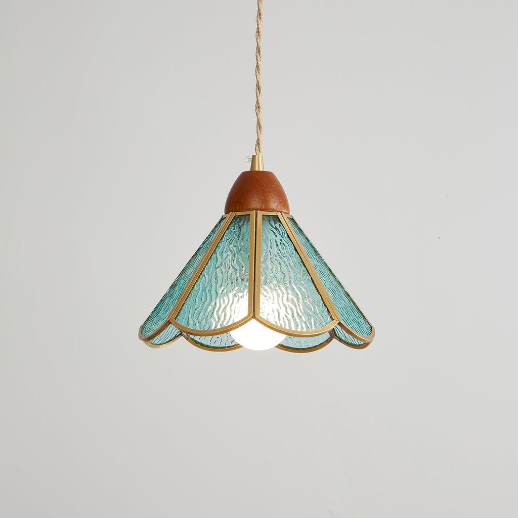 Lampada a sospensione in vetro colorato Tiffany