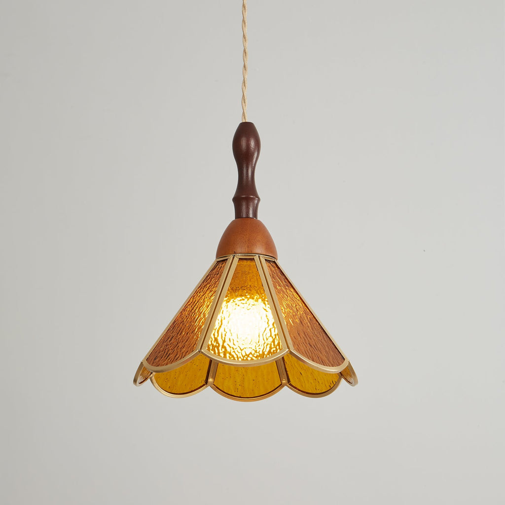 Lampada a sospensione in vetro colorato Tiffany