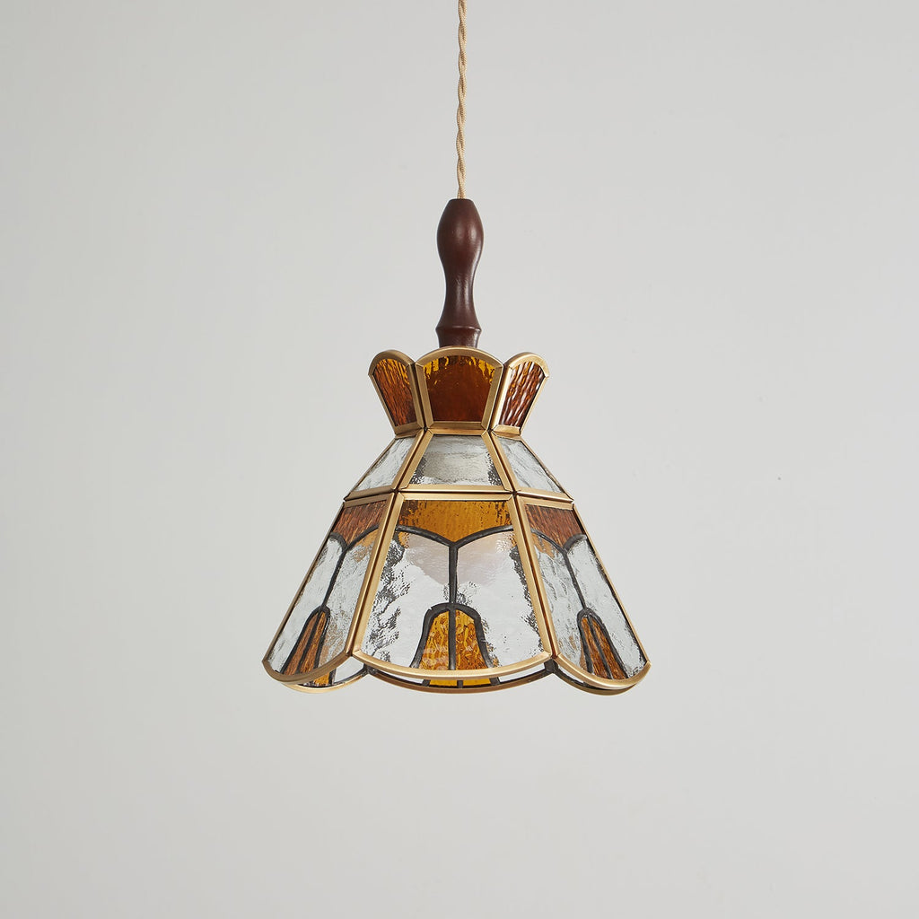 Lampada a sospensione in vetro colorato Tiffany