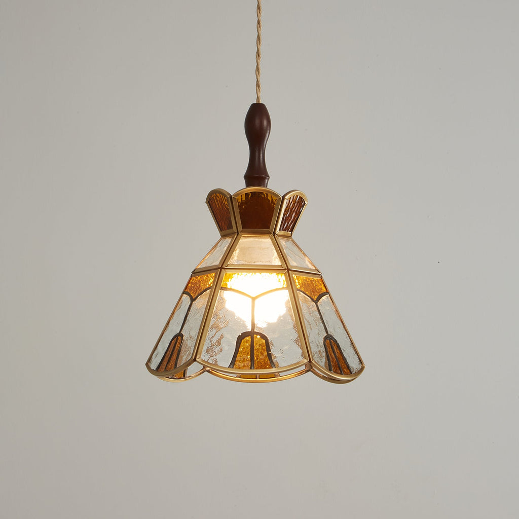 Lampada a sospensione in vetro colorato Tiffany