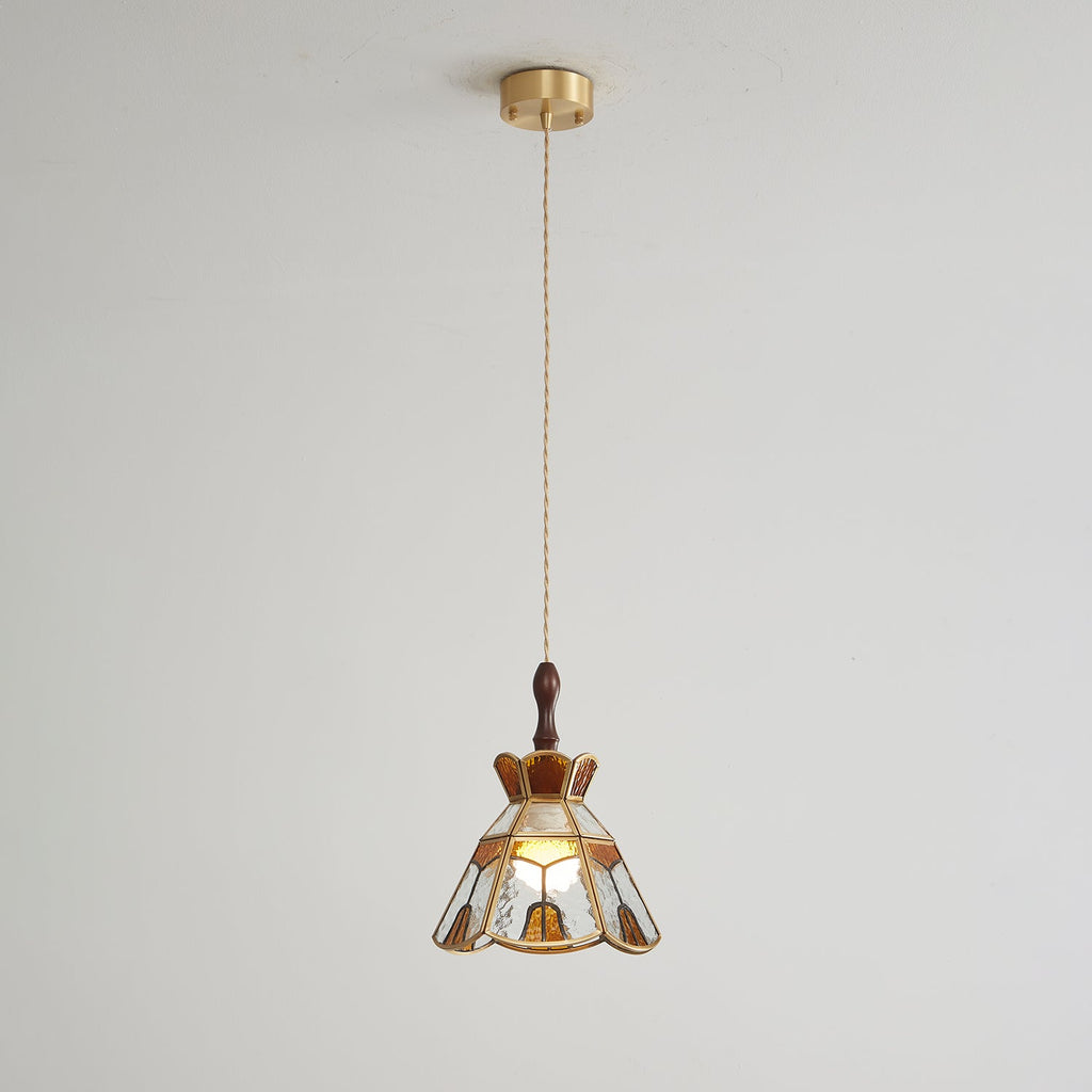 Lampada a sospensione in vetro colorato Tiffany