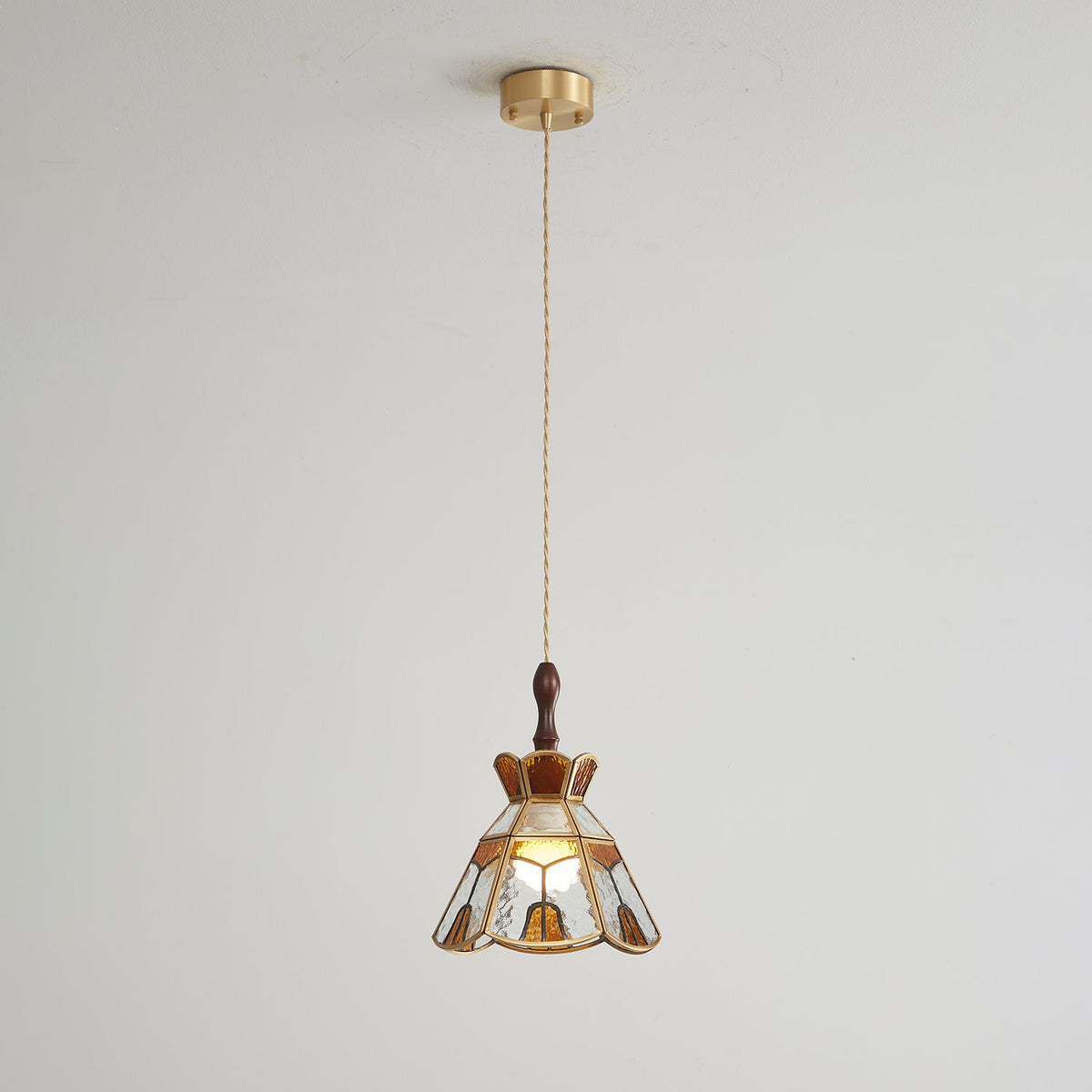 Lampada a sospensione in vetro colorato Tiffany