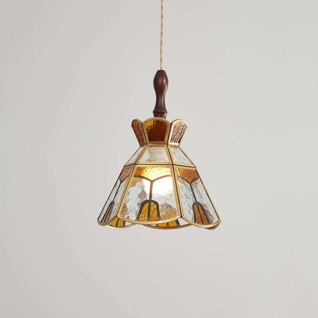 Lampada a sospensione in vetro colorato Tiffany