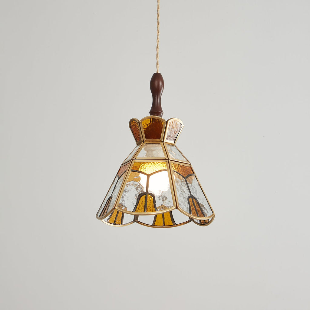 Lampada a sospensione in vetro colorato Tiffany