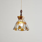 Lampada a sospensione in vetro colorato Tiffany