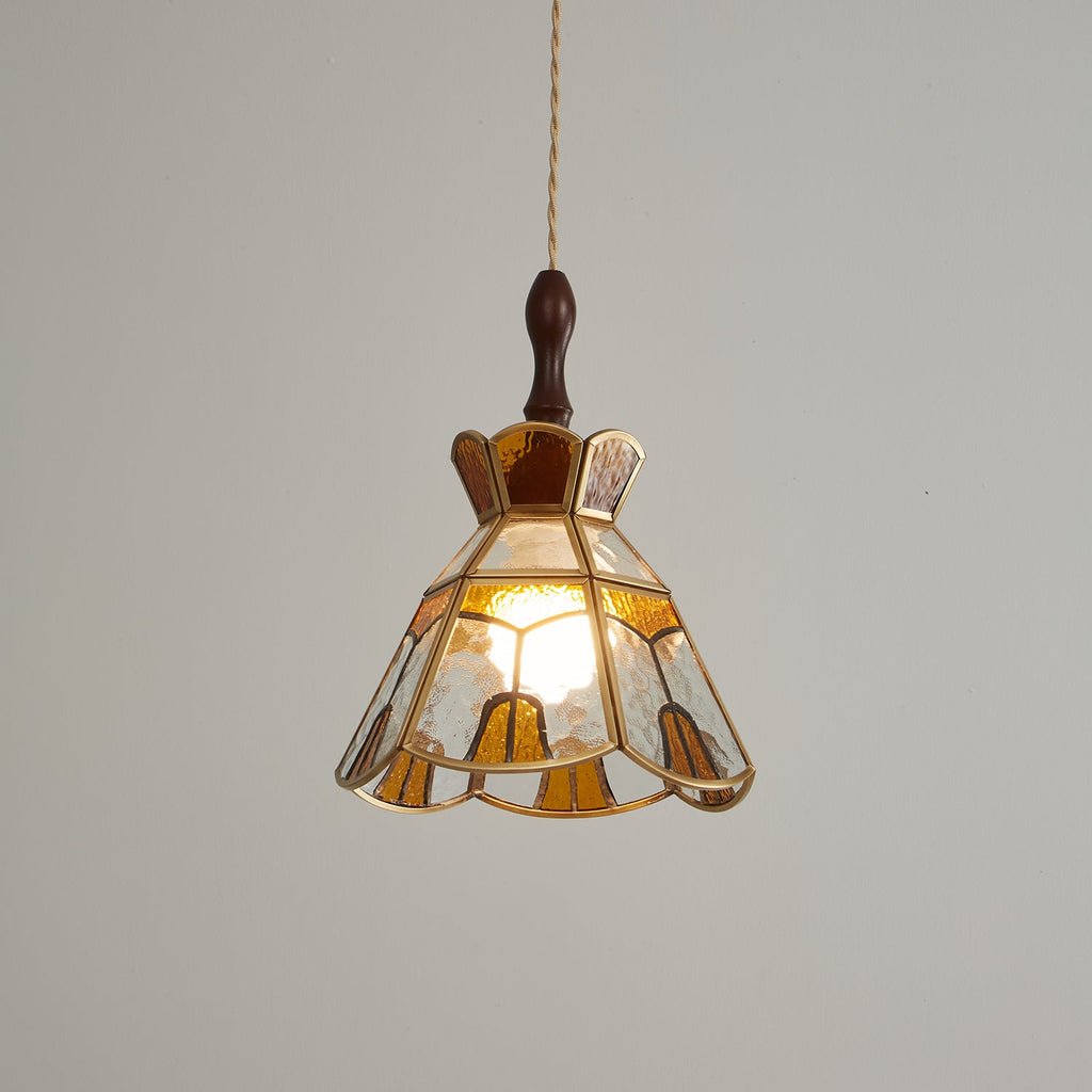 Lampada a sospensione in vetro colorato Tiffany
