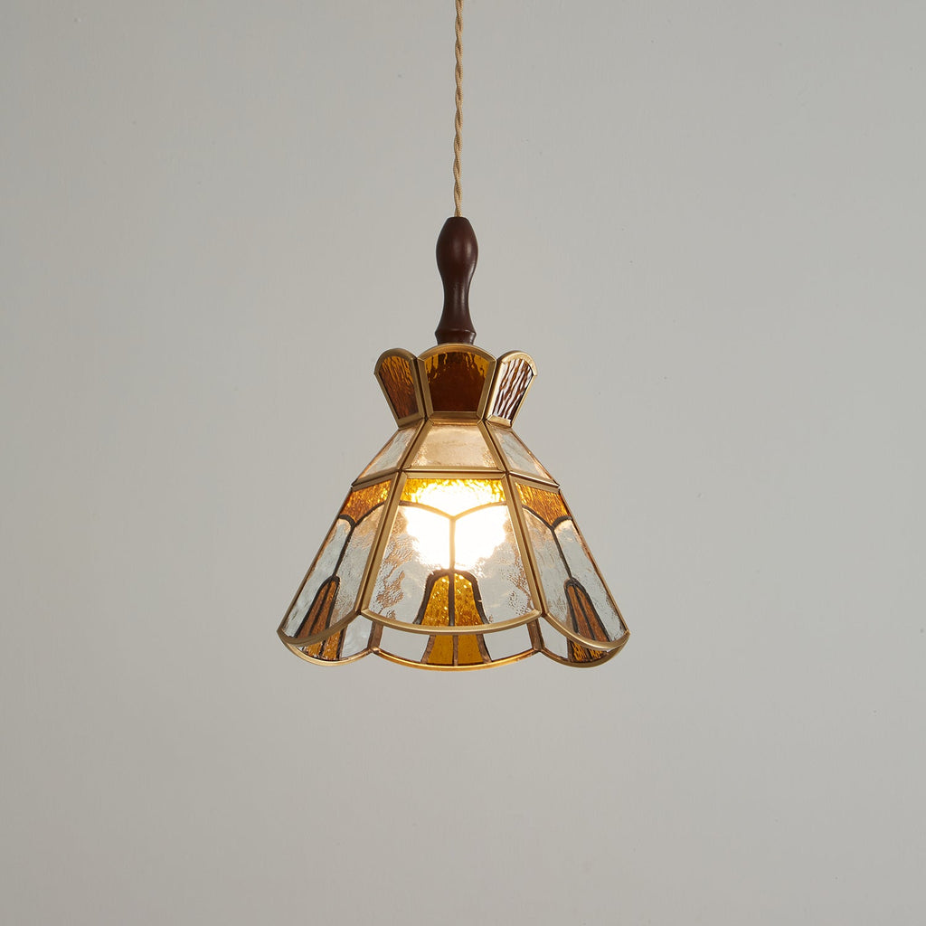 Lampada a sospensione in vetro colorato Tiffany