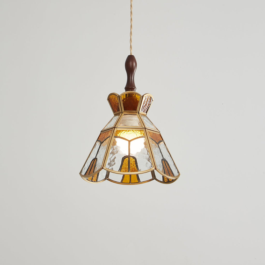 Lampada a sospensione in vetro colorato Tiffany