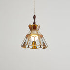 Lampada a sospensione in vetro colorato Tiffany
