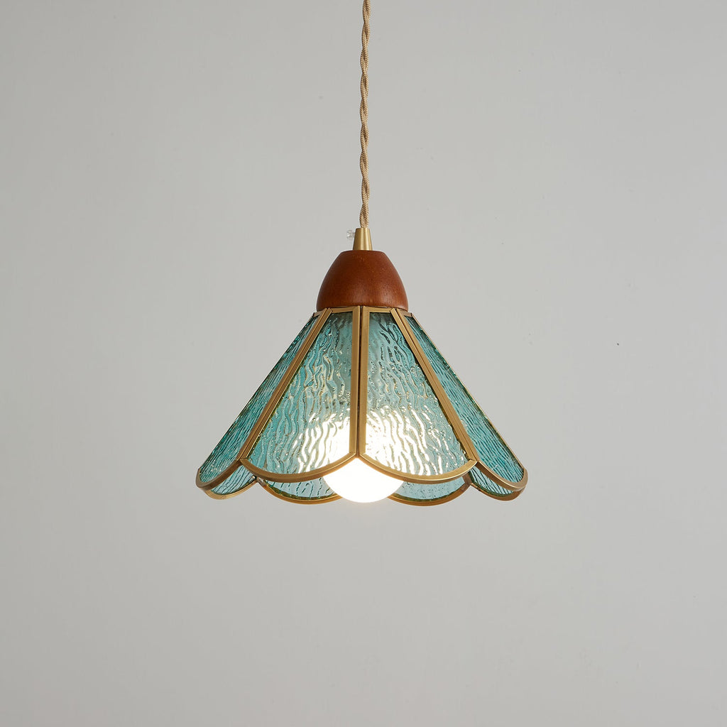 Lampada a sospensione in vetro colorato Tiffany