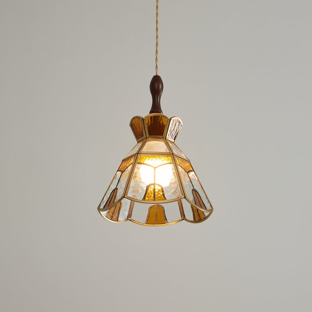 Lampada a sospensione in vetro colorato Tiffany