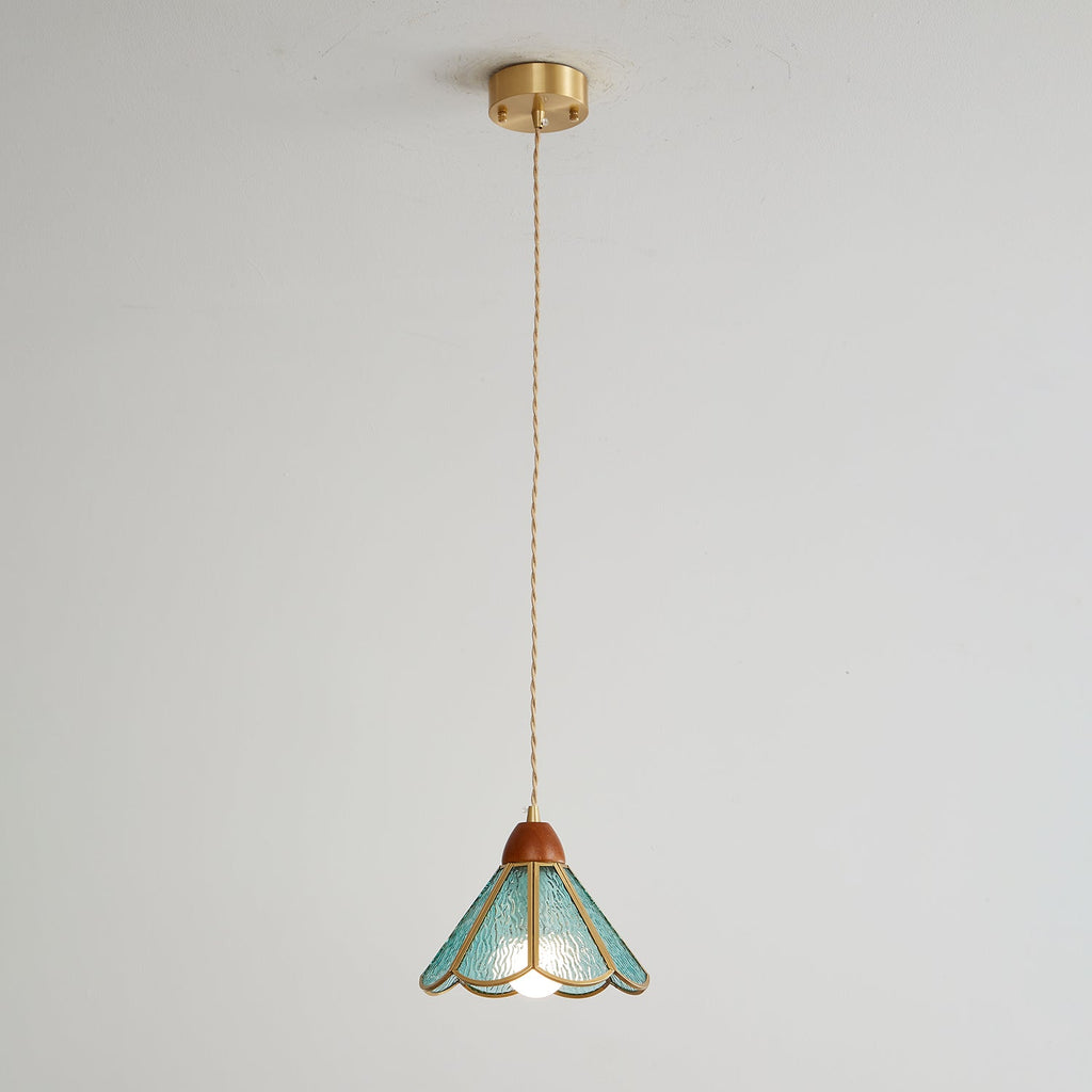 Lampada a sospensione in vetro colorato Tiffany