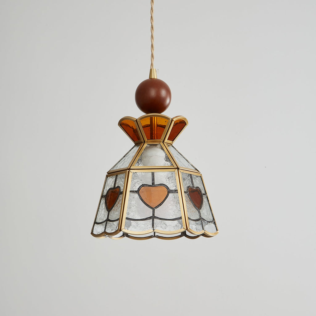 Lampada a sospensione in vetro colorato Tiffany