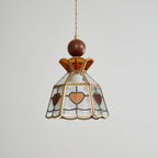 Lampada a sospensione in vetro colorato Tiffany