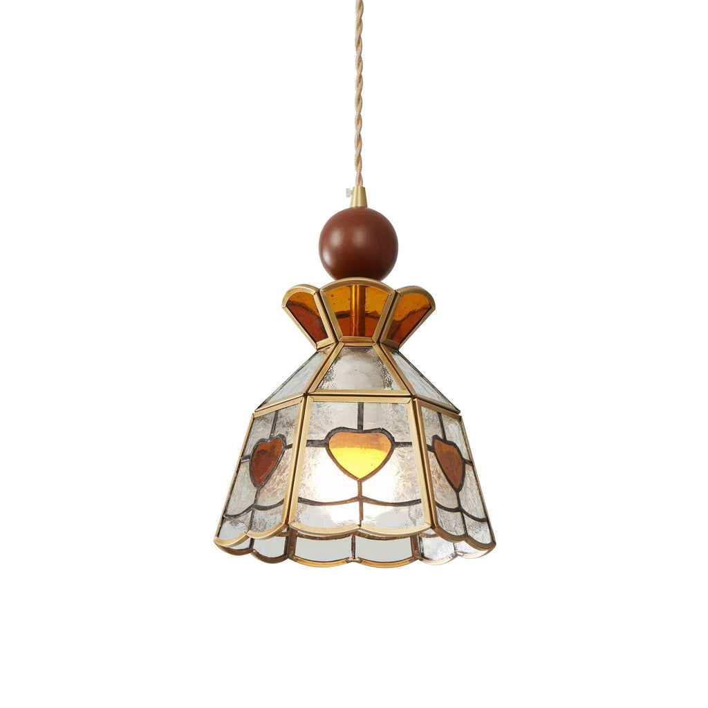 Lampada a sospensione in vetro colorato Tiffany