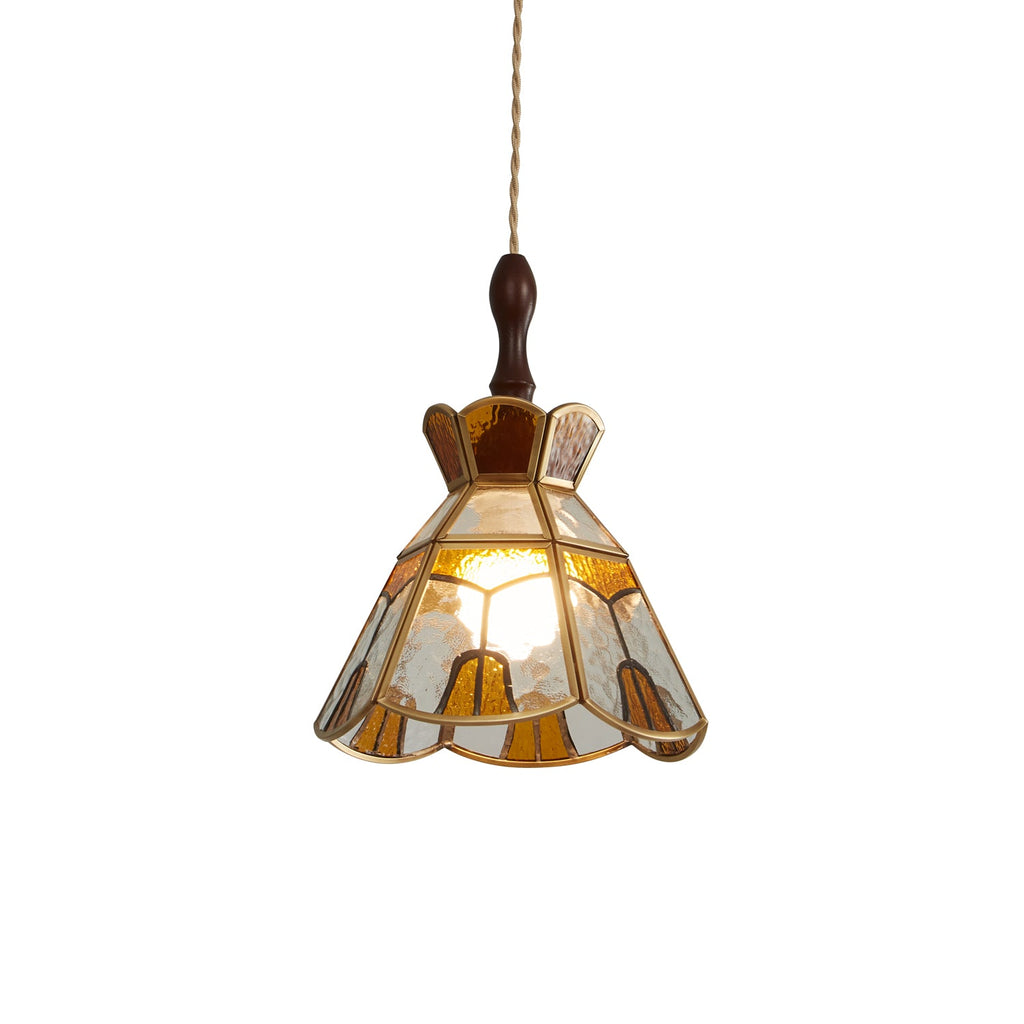 Lampada a sospensione in vetro colorato Tiffany