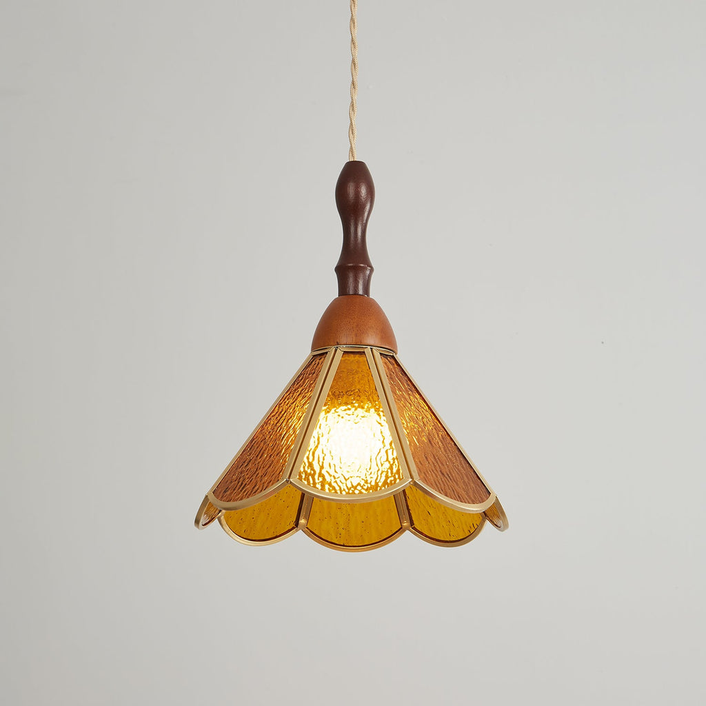 Lampada a sospensione in vetro colorato Tiffany