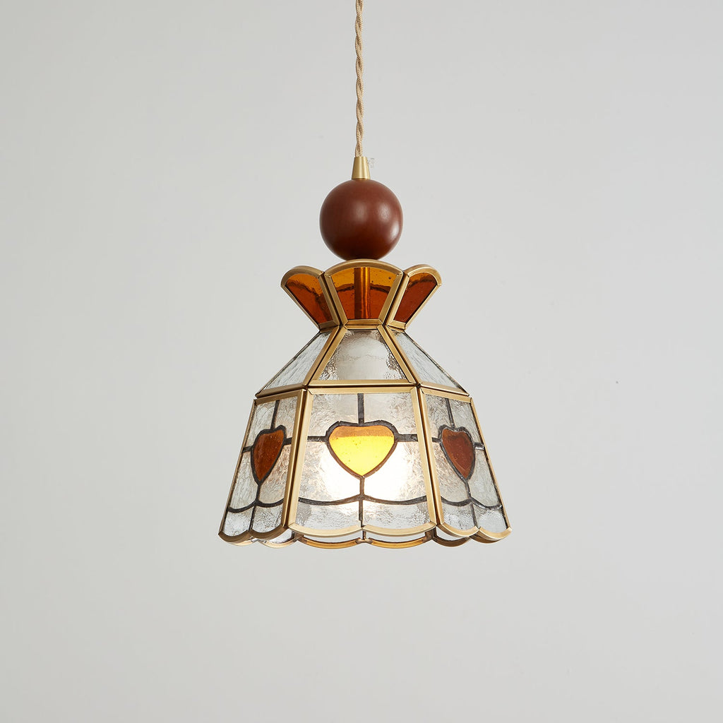 Lampada a sospensione in vetro colorato Tiffany