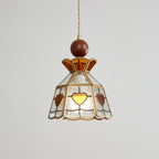 Lampada a sospensione in vetro colorato Tiffany