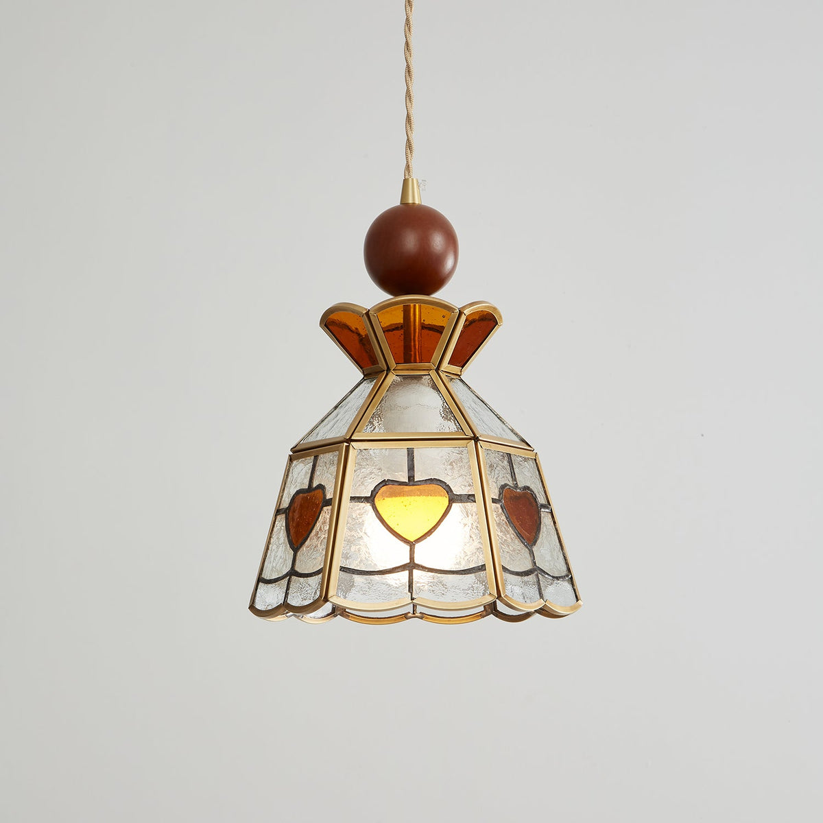 Lampada a sospensione in vetro colorato Tiffany