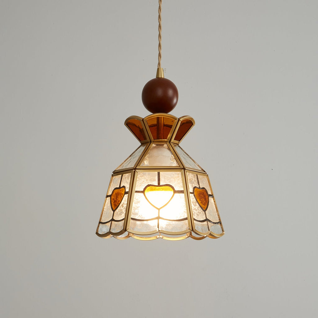 Lampada a sospensione in vetro colorato Tiffany