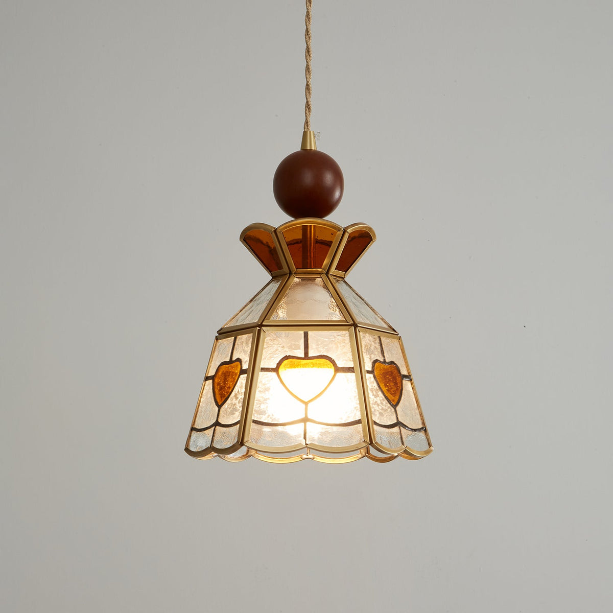 Lampada a sospensione in vetro colorato Tiffany