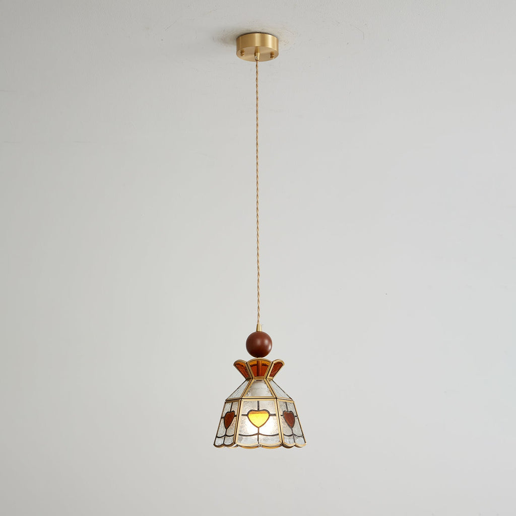 Lampada a sospensione in vetro colorato Tiffany