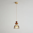 Lampada a sospensione in vetro colorato Tiffany