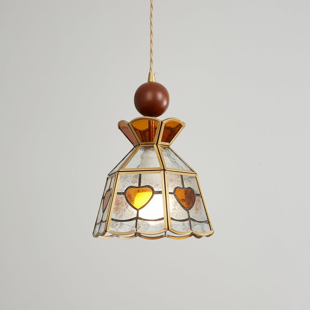 Lampada a sospensione in vetro colorato Tiffany
