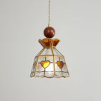 Lampada a sospensione in vetro colorato Tiffany