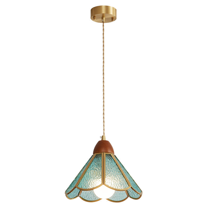 Lampada a sospensione in vetro colorato Tiffany
