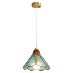 Lampada a sospensione in vetro colorato Tiffany