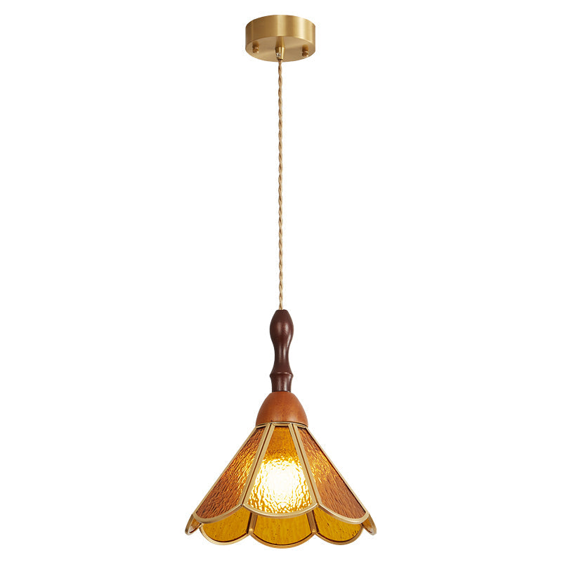 Lampada a sospensione in vetro colorato Tiffany