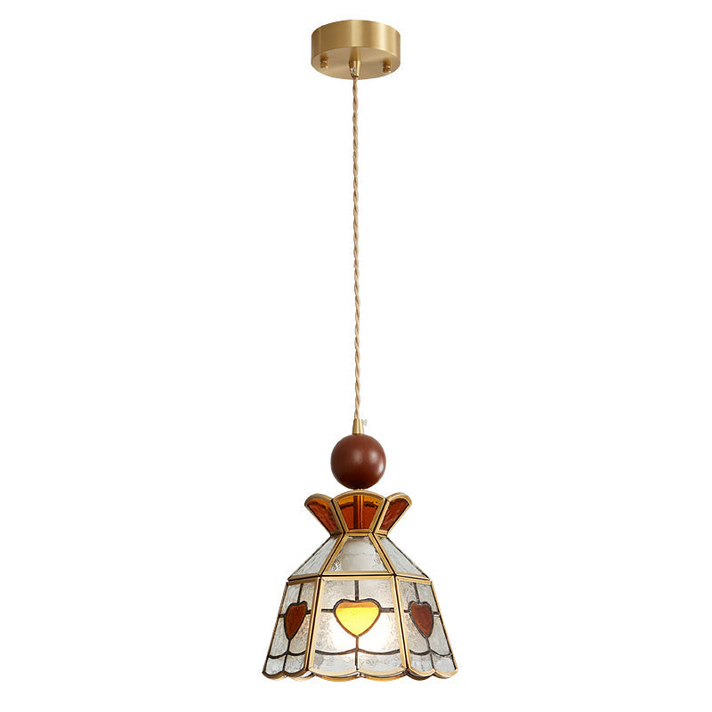 Lampada a sospensione in vetro colorato Tiffany