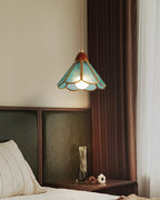Lampada a sospensione in vetro colorato Tiffany