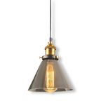 Lampada a sospensione in vetro colorato con attacco in ottone