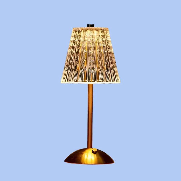 Lampada da tavolo – Ottone & Acrilico – Luce Calda – Design Moderno – Ideale per Comodino o Scrivania