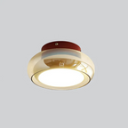 Lampada da soffitto Tivora – Metallo e vetro – Nero – Ø 30 cm – Design retro con illuminazione LED