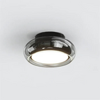 Lampada da soffitto Tivora – Metallo e vetro – Nero – Ø 30 cm – Design retro con illuminazione LED