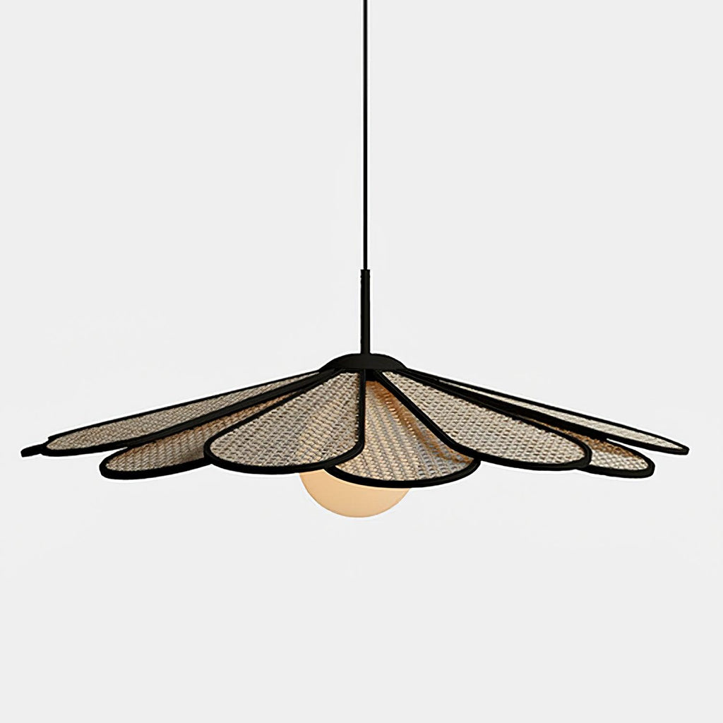 Lampada a sospensione Tivorna – Rattan – Toni naturali – Ø40 cm – Stile Wabi-Sabi